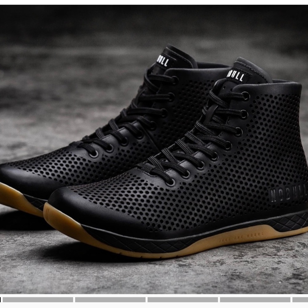 NOBULL High Top Black Gum Leather Trainer
